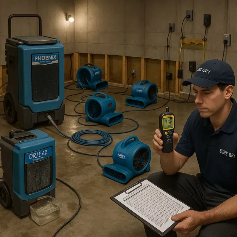 Structural Drying and Dehumidification process in Hillside, NJ